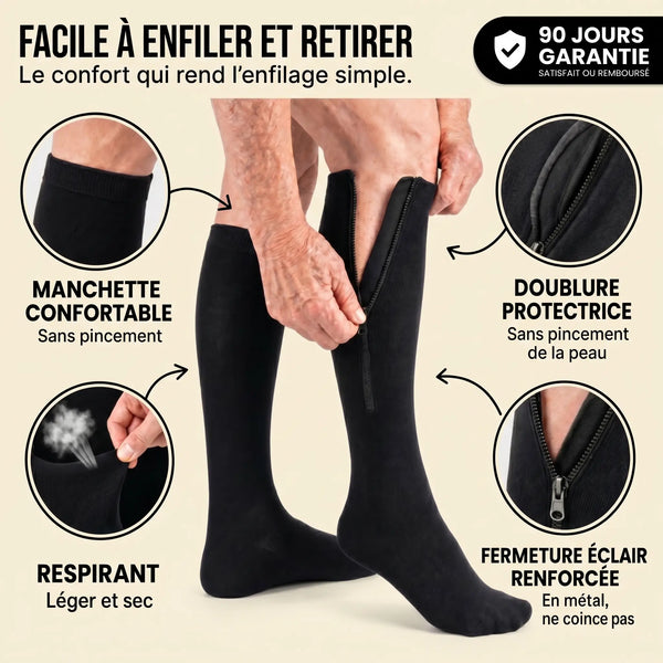 Bas de compression zippé ZIPDELO